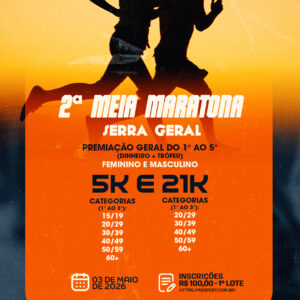 2ª MEIA MARATONA SERRA GERAL - CACULÉ - BA, 03/05/2026